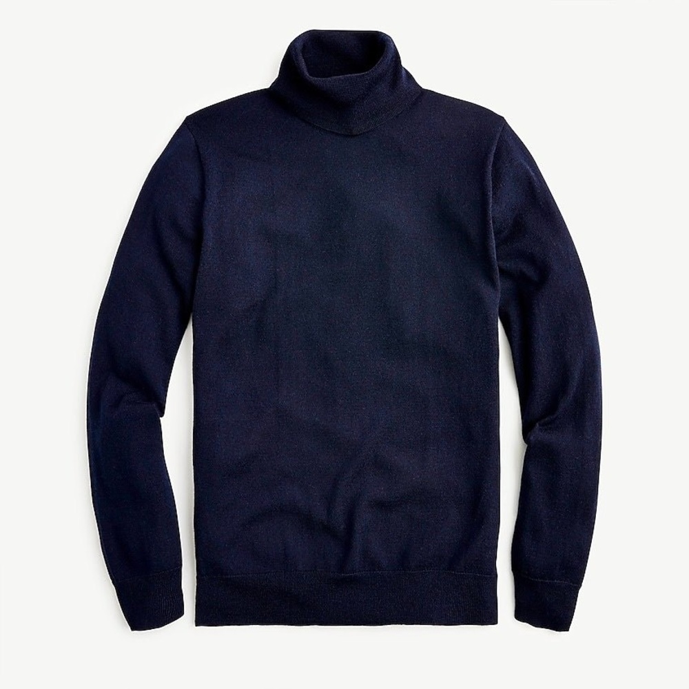 J. Crew Merino Wool Navy Turtleneck Pullover Sweater